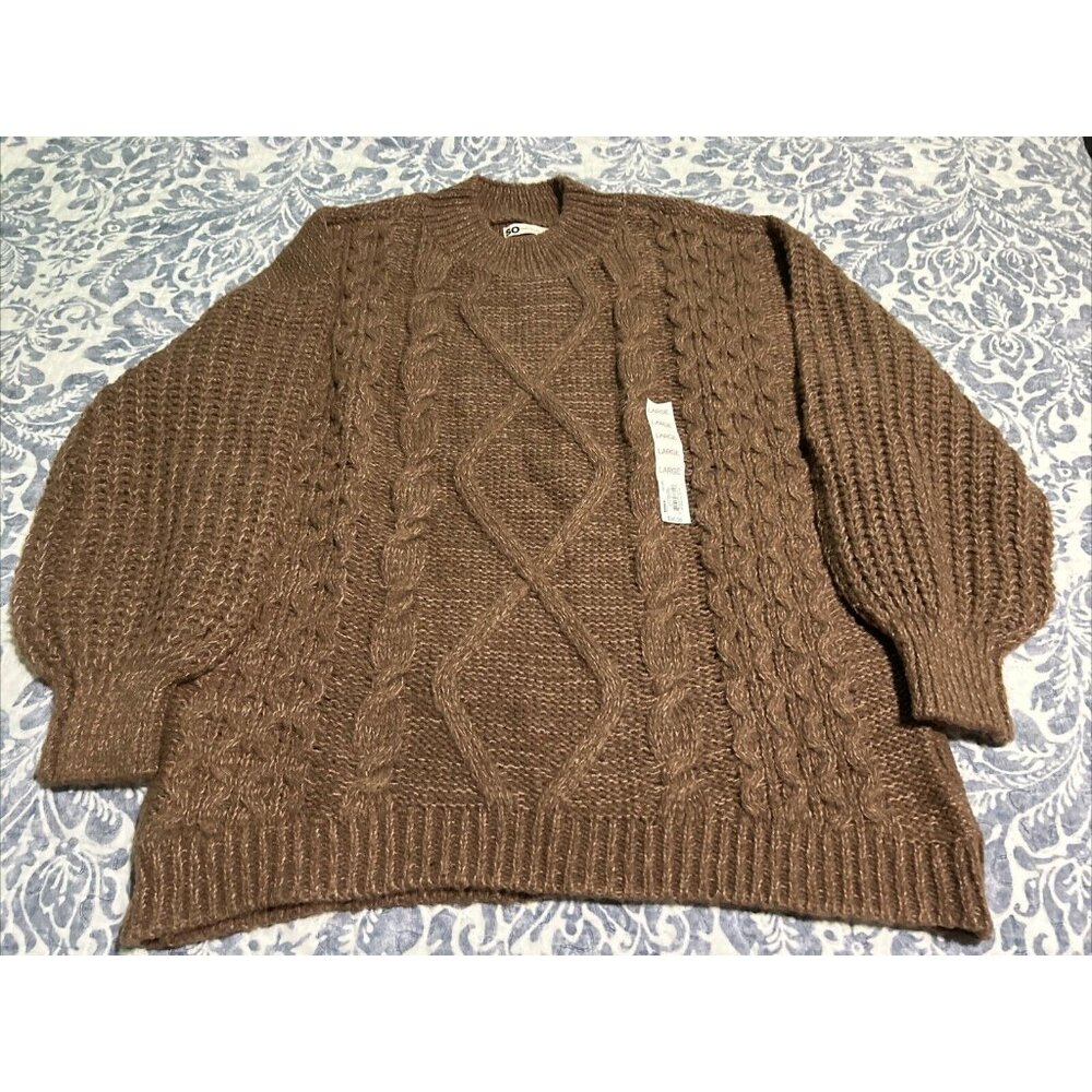 So Good For Life Brown Sweater- Size Large